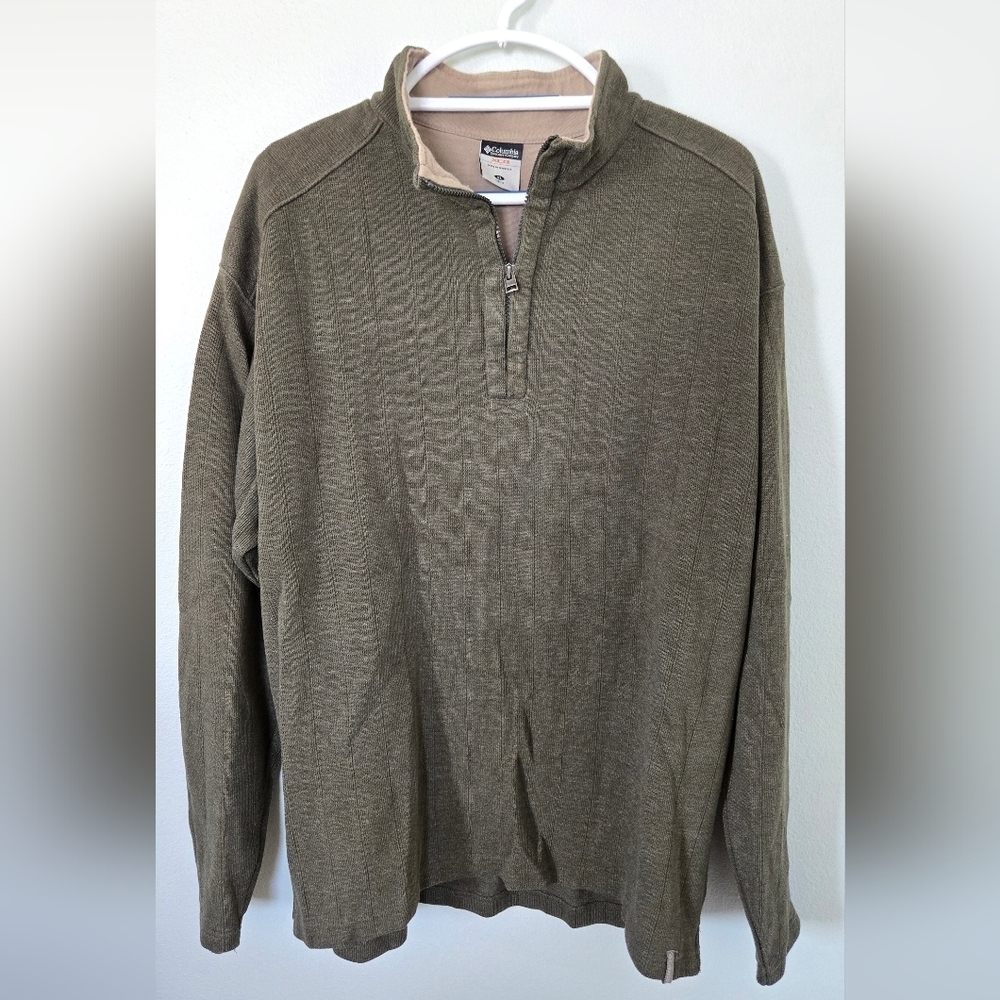 Columbia Olive Green 1/4 Zip Sweater Size XL
